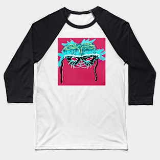 Fancy Teal Mask Baseball T-Shirt